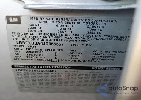 2018 Buick Envision Preferred from USA, damaged, VIN LRBFXBSA4JD056667